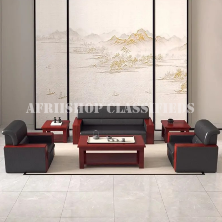 Office Sofa; Leather Meeting 5 Seater Office Sofa Set