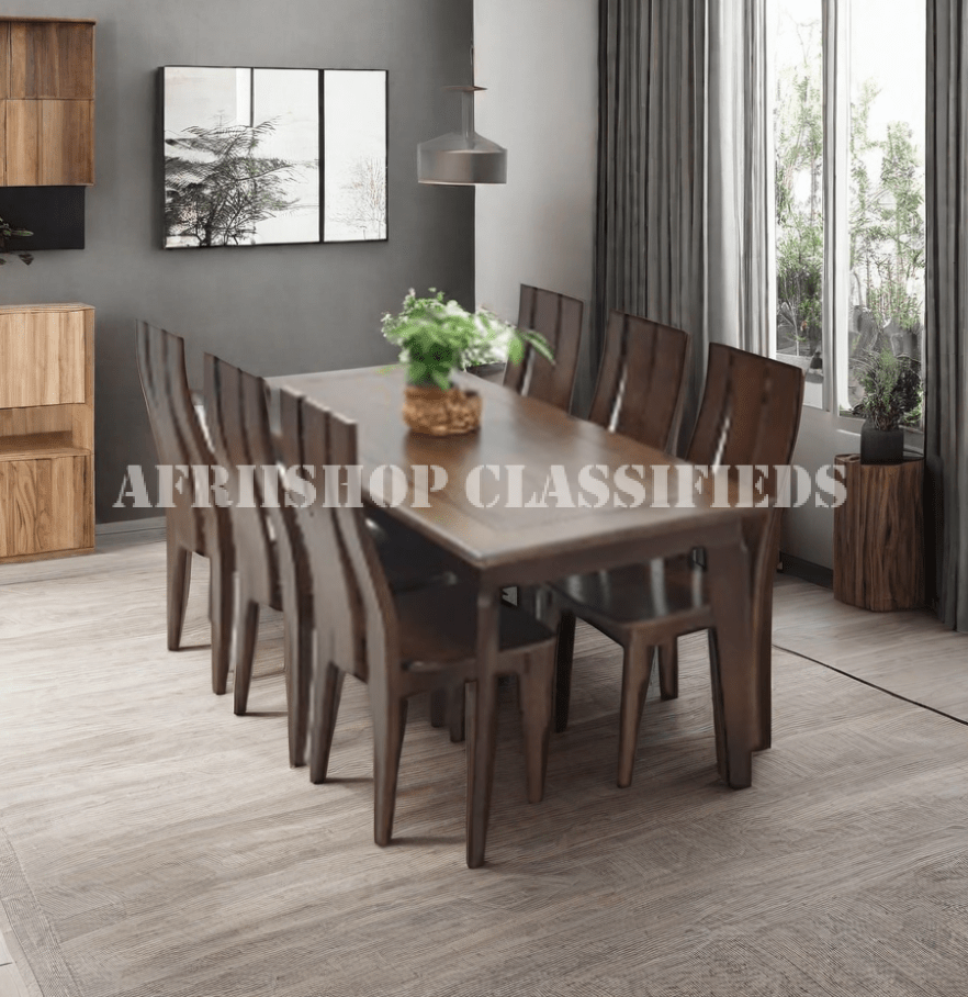 Home Dining Set; Modern 6-Seater Mahogany Dining Set