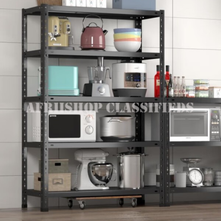 Office Bookshelf: Black 5 Tier Office Bookshelf