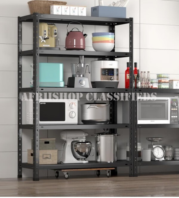 Office Bookshelf: Black 5 Tier Office Bookshelf