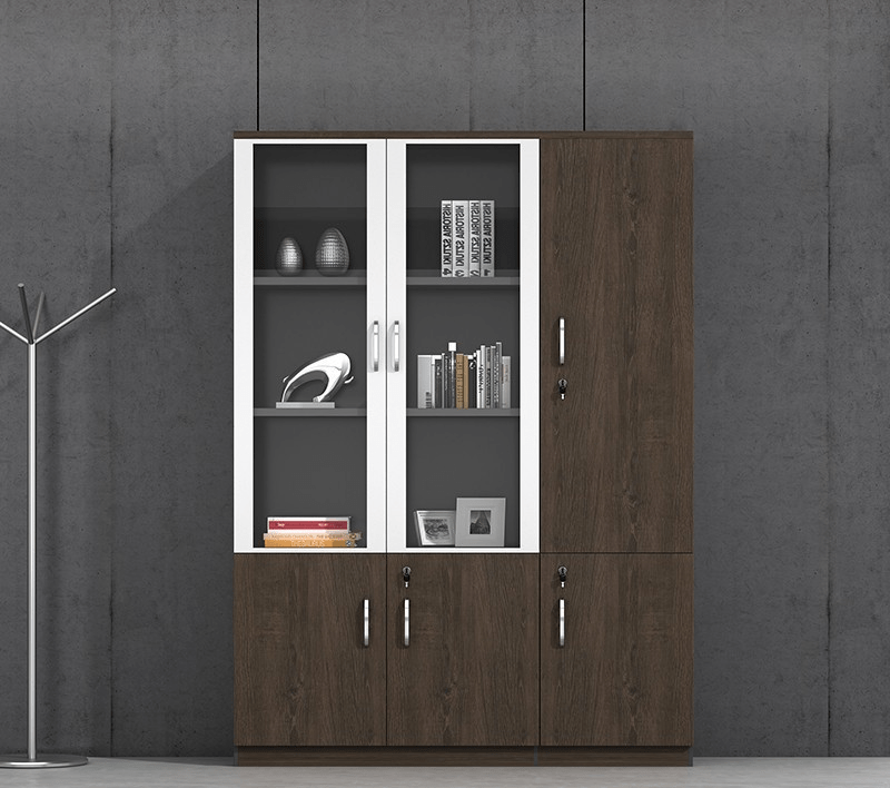 Office Cabinet; 3 Drawer Half Glass Office Cabinet