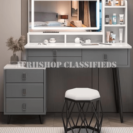 Dressing Table; White Dressing Table With Mirror