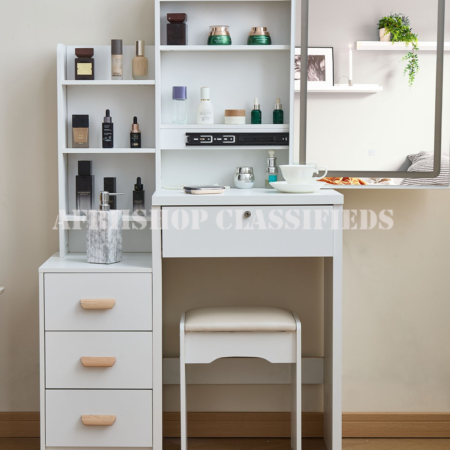 Dressers : White Dressing Table With Mirror