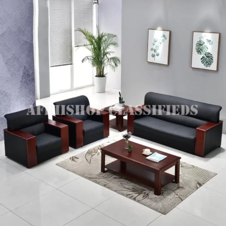 Office Sofa; Leather Meeting 5 Seater Office Sofa Set