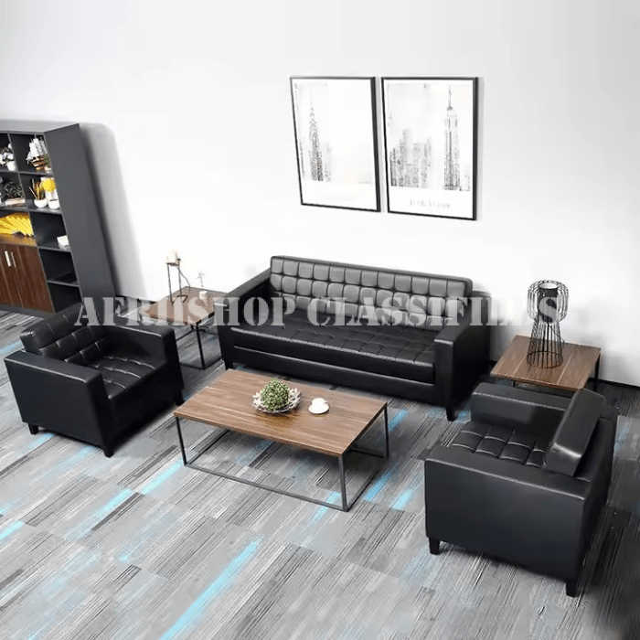 Office Sofa; 5-Seater Leather Office Sofa