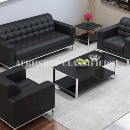 Office Sofa; 5-Seater Leather Office Sofa