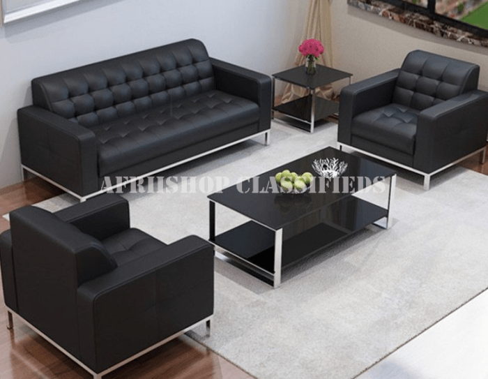 Office Sofa; 5-Seater Leather Office Sofa