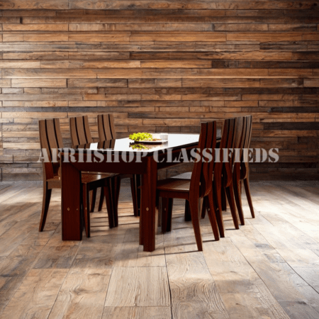Home Dining Set; Modern 6-Seater Mahogany Dining Set