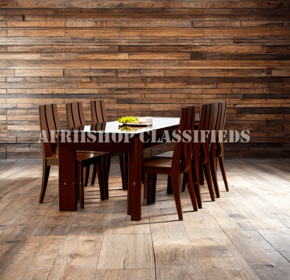 Home Dining Set; Modern 6-Seater Mahogany Dining Set