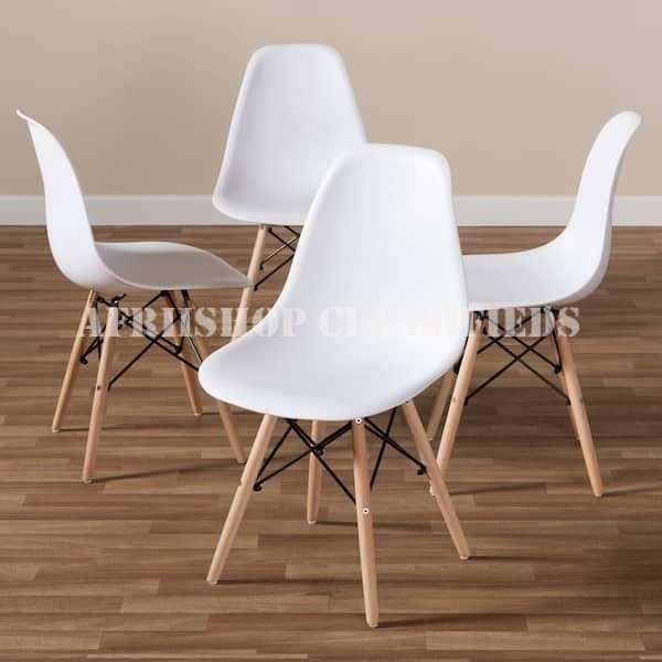 Plastic Chair; Classic Eames Inspired Plastic Dining Chair