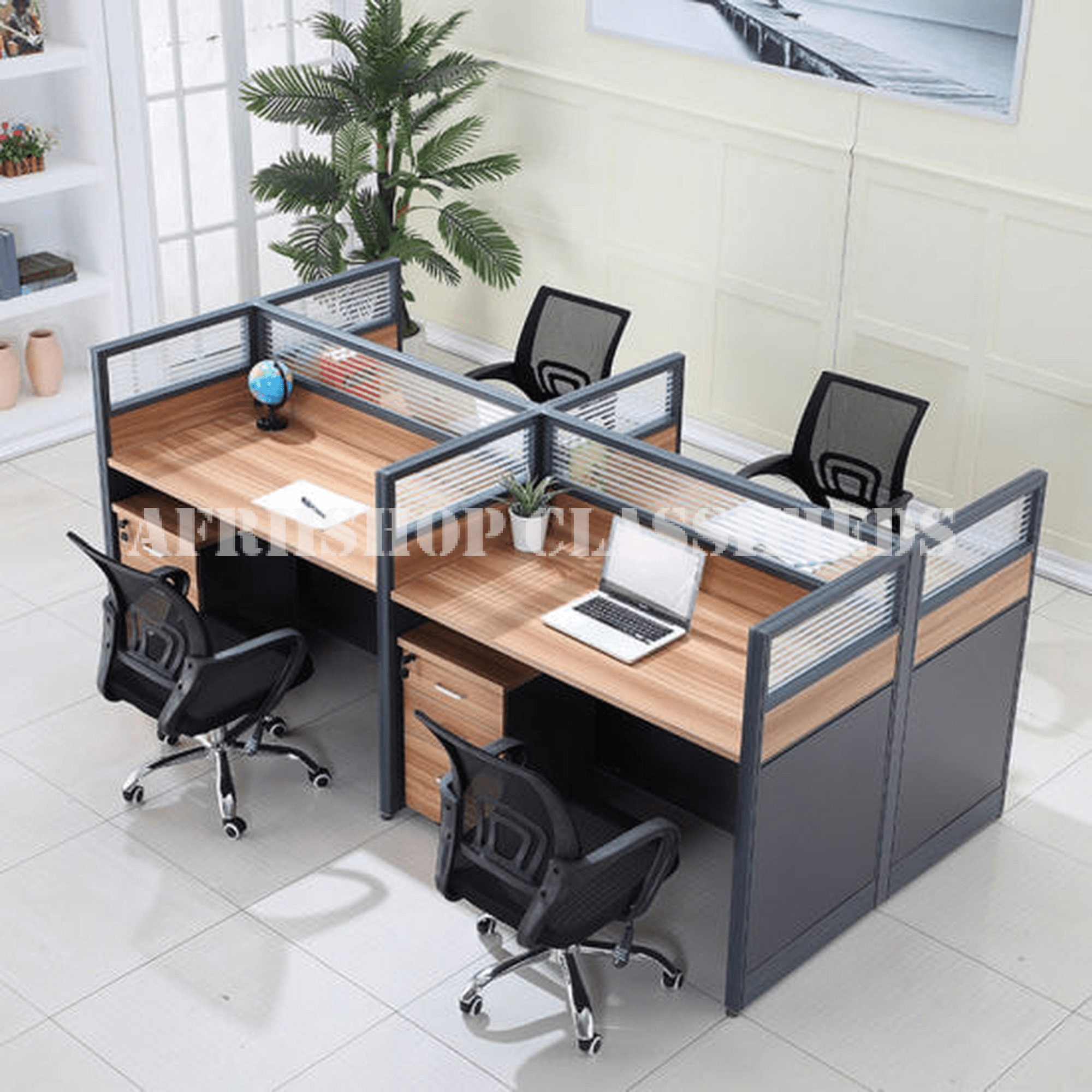 Workstation;4-Way Modular Office Workstation