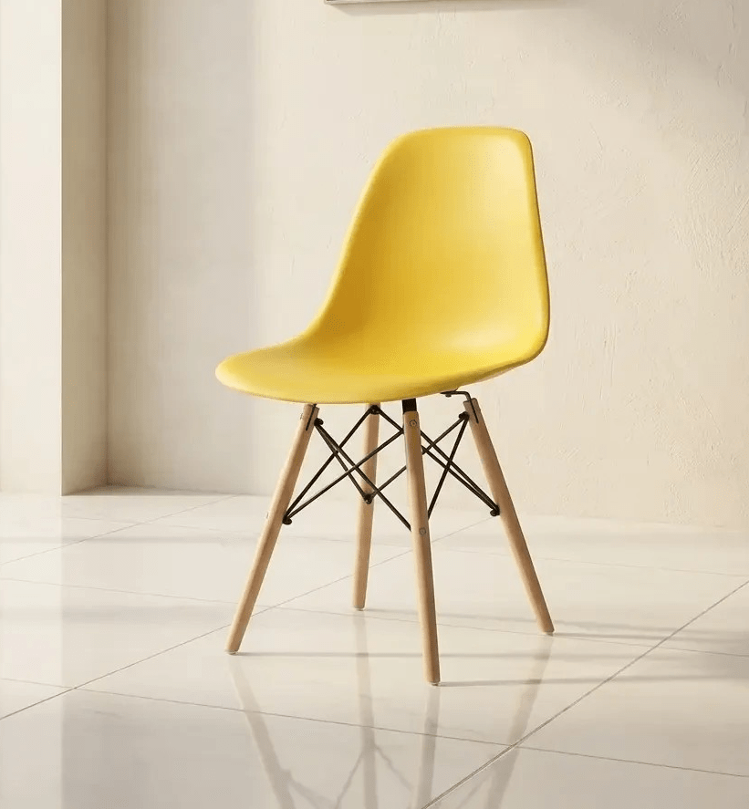 Dining Chair; Armless Plastic Eames Dining Seat