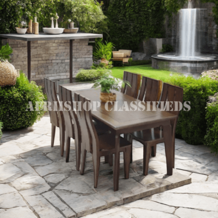 Home Dining Set; Modern 6-Seater Mahogany Dining Set