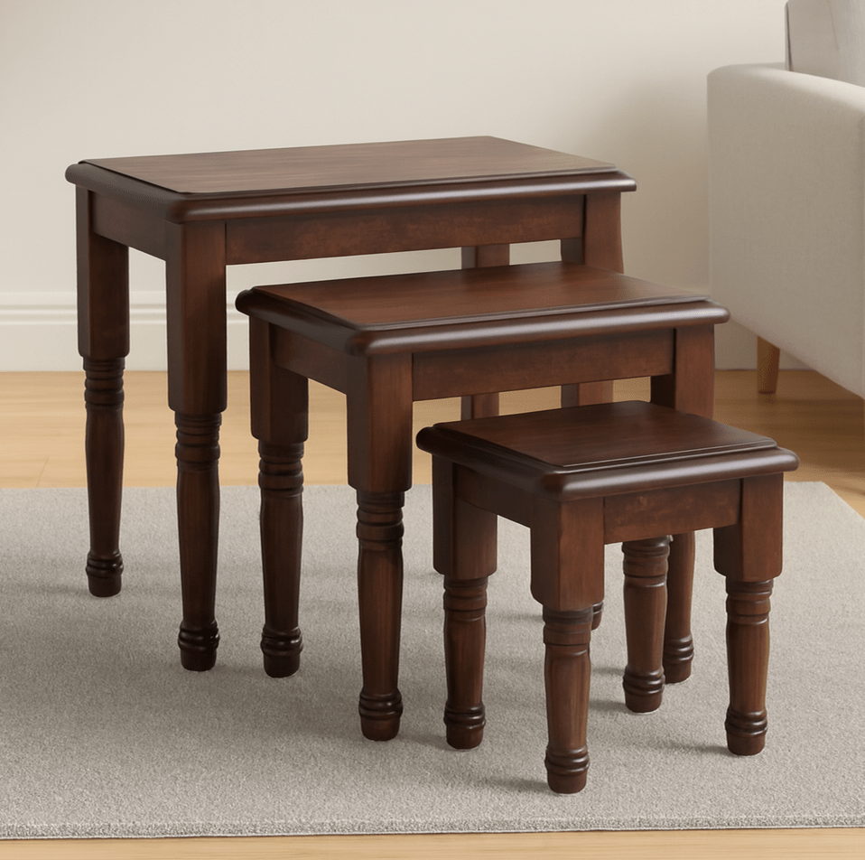Home Table Set; Premium Wooden Home Coffee Table Set with 3 Pieces