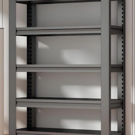 Office Bookshelf: Black 5 Tier Office Bookshelf