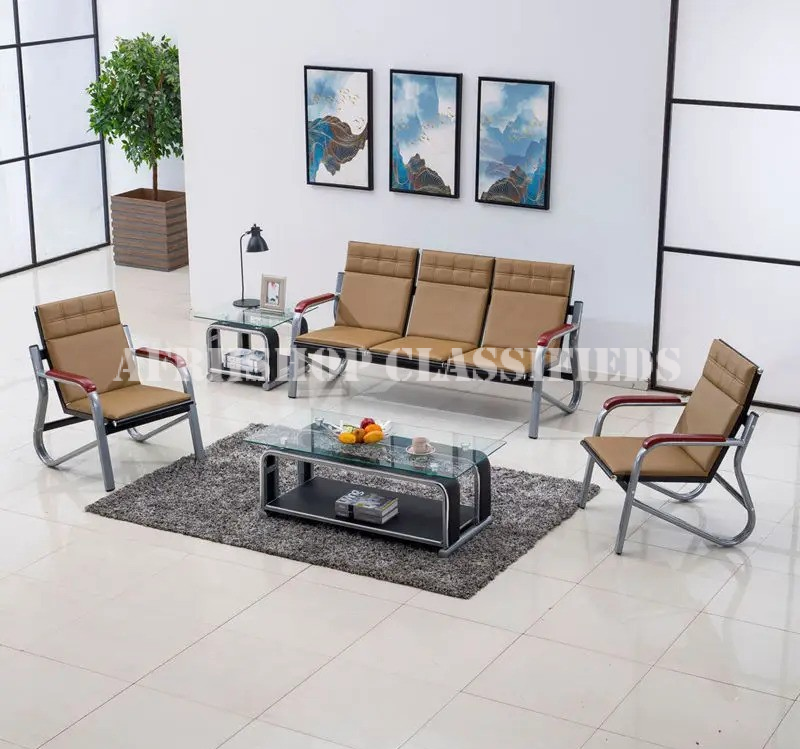 Office Sofa; Leather 5 Seater Meeting Office Sofa