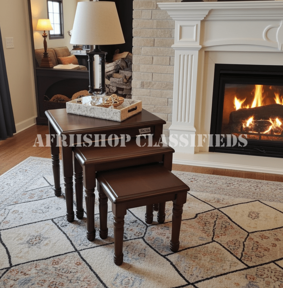 Home Table Set; Premium Wooden Home Coffee Table Set with 3 Pieces