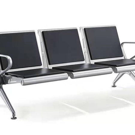 Office Reception Benches:3-Link Heavy Duty Padded Waiting Chair