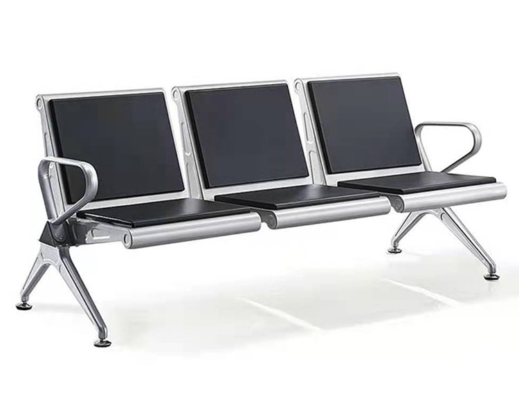 Office Reception Benches:3-Link Heavy Duty Padded Waiting Chair