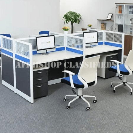 Office Workstation : 4-Way Office Collaborative Shared Workstation