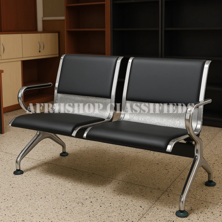 Office Reception Benches:2 Person Padded Waiting Office Bench