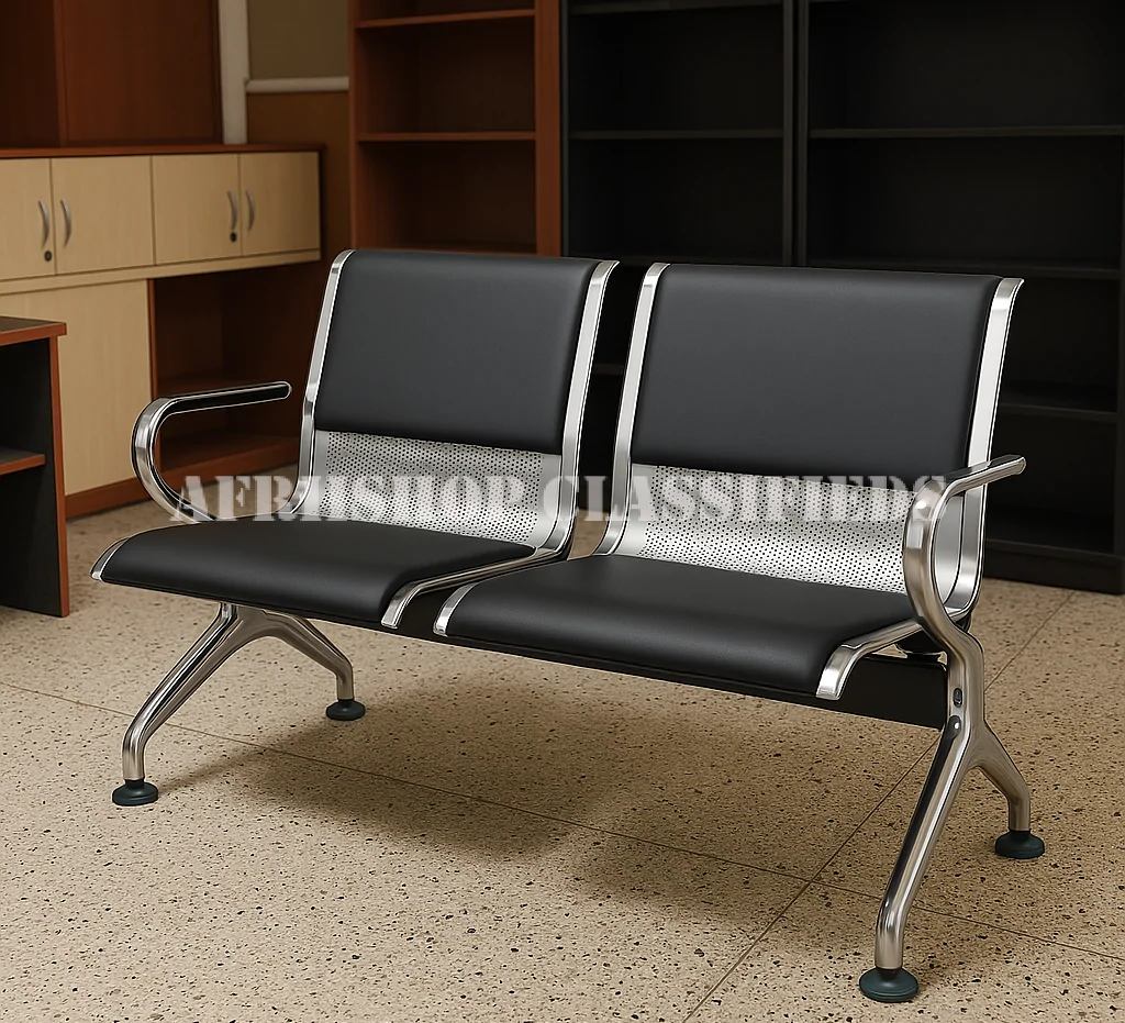 Office Reception Benches:2 Person Padded Waiting Office Bench
