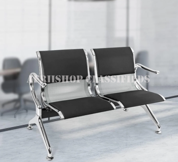 Office Reception Benches:2 Person Padded Waiting Office Bench