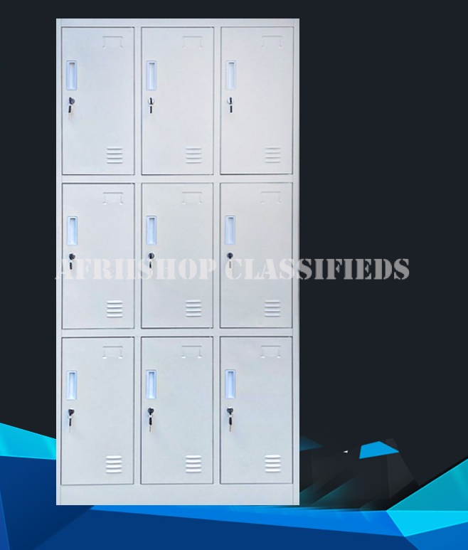 Office Cabinet: 9 Locker Steel Office Cabinet