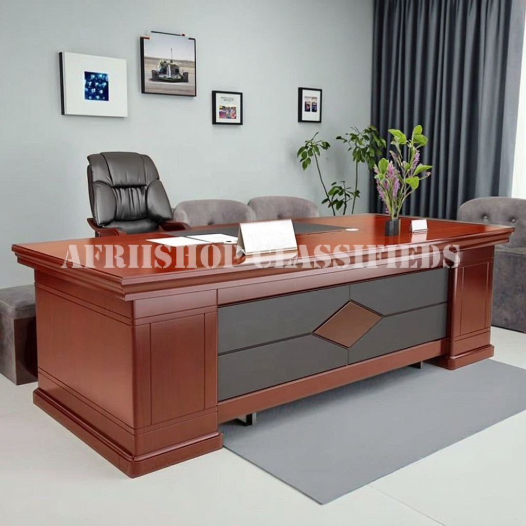 Office Desk: 1.6 Meter Mahogany Office Desk