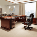 Office Desks:1.6m Mahogany L‑shaped Office Desk