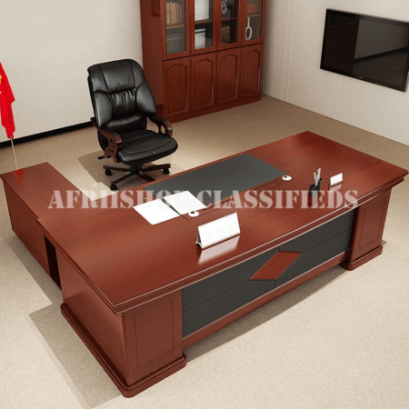 Office Desks:1.6m Mahogany L‑shaped Office Desk