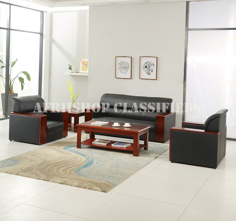 Office Sofa: Black Leather Office Sofa