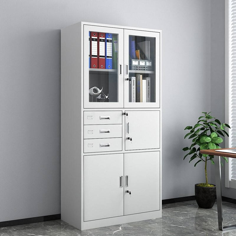 Office Cabinet; 2 Door Metallic Office Cabinet with Safe