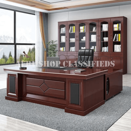 Office Desk; 1800mm Executive Mahogany Office Desk