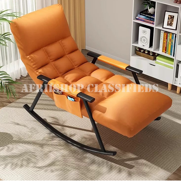 Outdoor Chairs:Metal Frame Fabric Rocking Chair