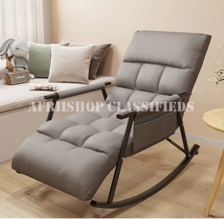 Outdoor Chairs:Metal Frame Fabric Rocking Chair