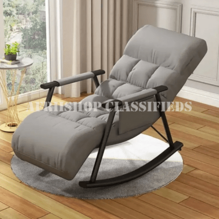 Outdoor Chairs:Fabric Metal Frame Rocking Chair