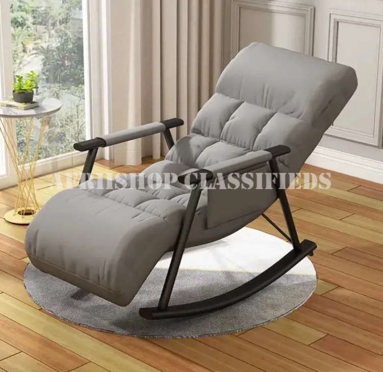 Outdoor Chairs:Metal Frame Fabric Rocking Chair