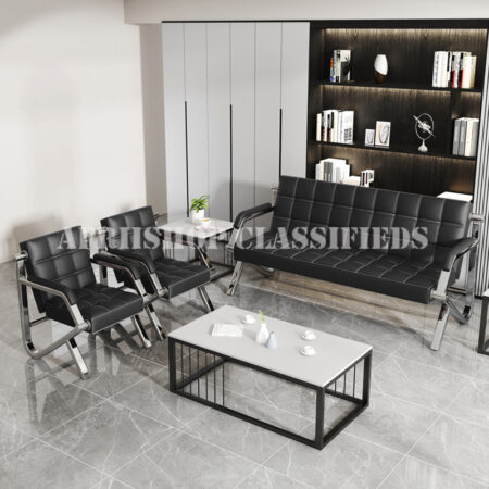 Office Sofa: Black 5 Seater Office Sofa