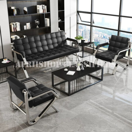Office Sofa: Black 5 Seater Office Sofa