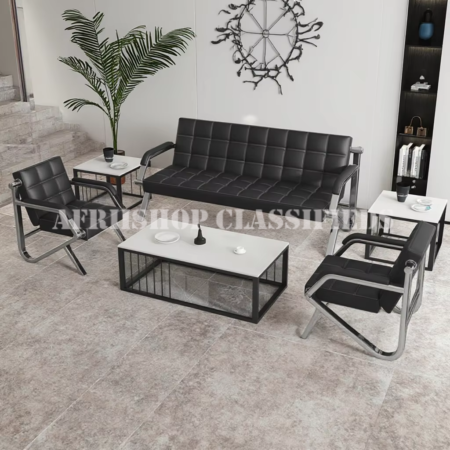 Office Sofa: Black 5 Seater Office Sofa