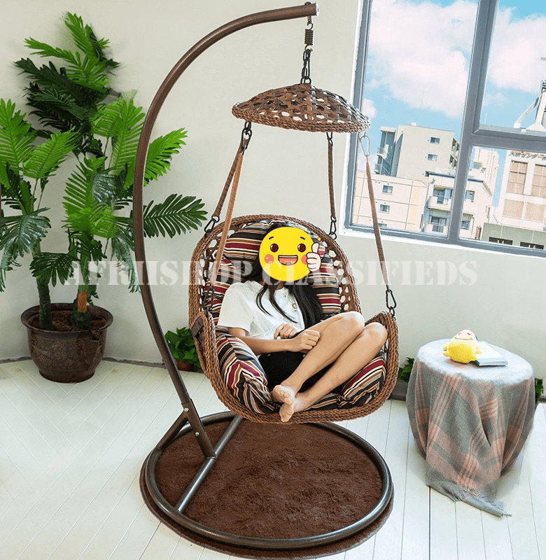 Office Chair; Modern Rattan Outdoor Swing Chair