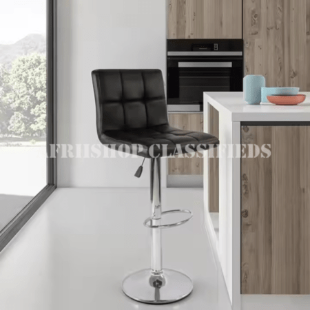 Bar Stool : Black Adjustable Bar Stool