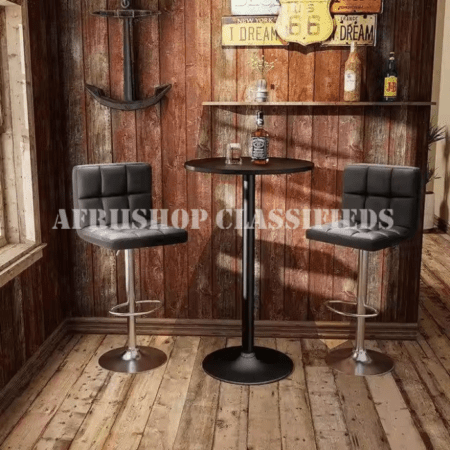 Bar Stool : Black Adjustable Bar Stool