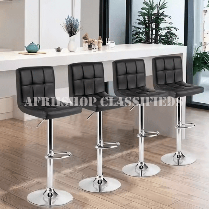 Bar Stool : Black Adjustable Bar Stool