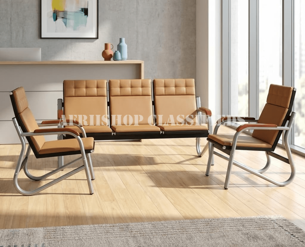 Office Bench : Waiting Office Sofa Bench 5-Seater