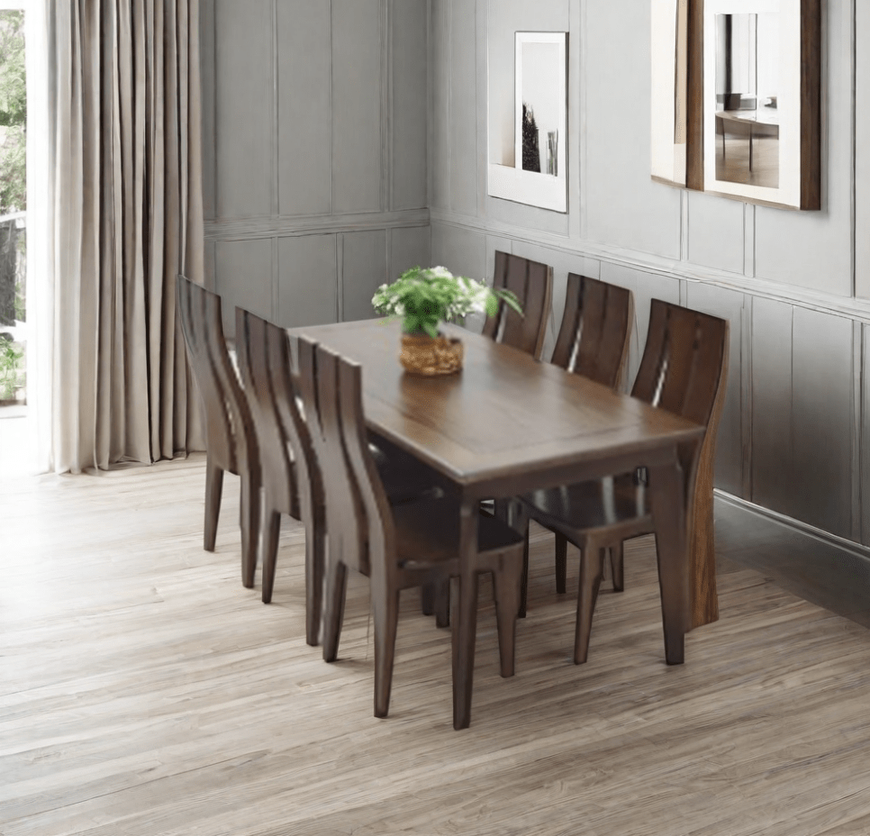 Home Dining Set; Modern 6-Seater Mahogany Dining Set