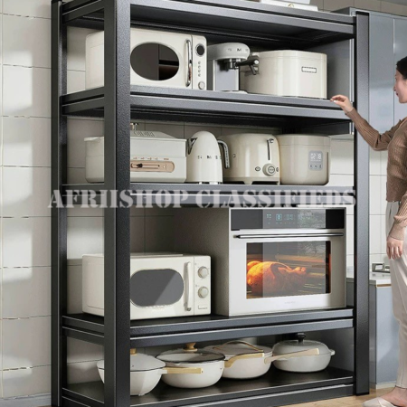 Office Bookshelf: Black 5 Tier Office Bookshelf