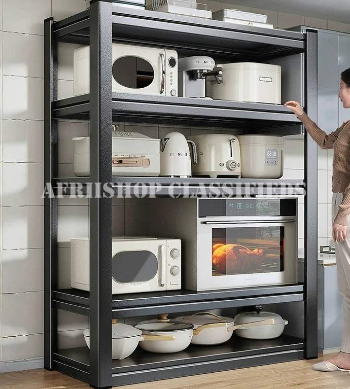 Office Bookshelf: Black 5 Tier Office Bookshelf