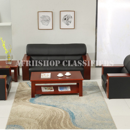 Office Sofa: Black Leather Office Sofa